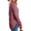 imageOFEEFAN Womens Sweatshirt Crewneck Long Sleeve Shirts High Low Tops Curved HemHbrick