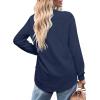 imageOFEEFAN Womens Sweatshirt Crewneck Long Sleeve Shirts High Low Tops Curved HemInavyblue