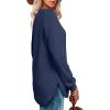 imageOFEEFAN Womens Sweatshirt Crewneck Long Sleeve Shirts High Low Tops Curved HemInavyblue