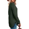 imageOFEEFAN Womens Sweatshirt Crewneck Long Sleeve Shirts High Low Tops Curved HemJdarkgreeen