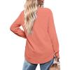 imageOFEEFAN Womens Sweatshirt Crewneck Long Sleeve Shirts High Low Tops Curved HemKcoral