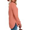 imageOFEEFAN Womens Sweatshirt Crewneck Long Sleeve Shirts High Low Tops Curved HemKcoral