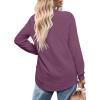 imageOFEEFAN Womens Sweatshirt Crewneck Long Sleeve Shirts High Low Tops Curved HemLfuchsia