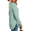 imageOFEEFAN Womens Sweatshirt Crewneck Long Sleeve Shirts High Low Tops Curved HemNturquesa