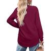 imageOFEEFAN Womens Sweatshirt Crewneck Long Sleeve Shirts High Low Tops Curved HemOpurplish Red