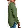 imageOFEEFAN Womens Sweatshirt Crewneck Long Sleeve Shirts High Low Tops Curved HemPgreen