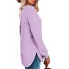 imageOFEEFAN Womens Sweatshirt Crewneck Long Sleeve Shirts High Low Tops Curved HemRpurple