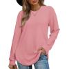 imageOFEEFAN Womens Sweatshirt Crewneck Long Sleeve Shirts High Low Tops Curved HemUgreypink