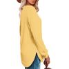 imageOFEEFAN Womens Sweatshirt Crewneck Long Sleeve Shirts High Low Tops Curved HemVyellow