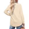 imageOFEEFAN Womens Sweatshirt Crewneck Long Sleeve Shirts High Low Tops Curved HemXcream