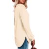 imageOFEEFAN Womens Sweatshirt Crewneck Long Sleeve Shirts High Low Tops Curved HemXcream