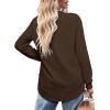 imageOFEEFAN Womens Sweatshirt Crewneck Long Sleeve Shirts High Low Tops Curved HemXdark Coffee