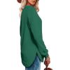 imageOFEEFAN Womens Sweatshirt Crewneck Long Sleeve Shirts High Low Tops Curved HemXdark Lake Green