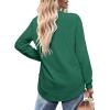 imageOFEEFAN Womens Sweatshirt Crewneck Long Sleeve Shirts High Low Tops Curved HemXdark Lake Green