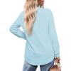 imageOFEEFAN Womens Sweatshirt Crewneck Long Sleeve Shirts High Low Tops Curved HemXlight Blue