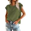 imageOFEEFAN Sweater Vest for Women Cap Sleeve Tops Knit Lightweight Sweaters XSXL18 Army Green