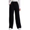 imageOFEEFAN Womens Fall Pants with Pockets Winter Elastic Waist Sweatpants Wide Leg Drawstring Pants SXXL
