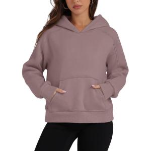 imageOFEEFAN Hoodies for Womens Sweatshirt Cropped Fall Fashion 2024 Outfits Trendy Fleece Pullover Long Sleeve TopsNutmeg