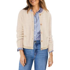 imageOFEEFAN Womens Cardigan Sweaters Open Front Long Sleeve Button Down Knit Jackets with Pockets 2024 Fall WinterMix Apricot