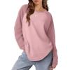 imageOFEEFAN Fall Sweatshirts for Women Winter Warm Sweaters Trendy 2024 Pullover Tops Pink XL