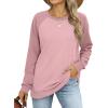 imageOFEEFAN Fall Sweatshirts for Women Winter Warm Sweaters Trendy 2024 Pullover Tops Pink XL
