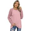 imageOFEEFAN Fall Sweatshirts for Women Winter Warm Sweaters Trendy 2024 Pullover Tops Pink XL