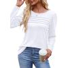 imageOFEEFAN Long Sleeve Shirts for Women Fall Fashion 2025 Dressy Casual Blouses Trendy Pleated Tunic Tops for Leggings0white