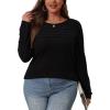 imageOFEEFAN Long Sleeve Shirts for Women Fall Fashion 2025 Dressy Casual Blouses Trendy Pleated Tunic Tops for LeggingsBlack