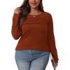 imageOFEEFAN Long Sleeve Shirts for Women Fall Fashion 2025 Dressy Casual Blouses Trendy Pleated Tunic Tops for LeggingsCaramel