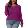 imageOFEEFAN Long Sleeve Shirts for Women Fall Fashion 2025 Dressy Casual Blouses Trendy Pleated Tunic Tops for LeggingsDark Fuschia