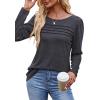 imageOFEEFAN Long Sleeve Shirts for Women Fall Fashion 2025 Dressy Casual Blouses Trendy Pleated Tunic Tops for LeggingsDark Grey