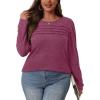 imageOFEEFAN Long Sleeve Shirts for Women Fall Fashion 2025 Dressy Casual Blouses Trendy Pleated Tunic Tops for LeggingsDusty Red