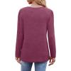 imageOFEEFAN Long Sleeve Shirts for Women Fall Fashion 2025 Dressy Casual Blouses Trendy Pleated Tunic Tops for LeggingsDusty Red