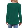imageOFEEFAN Long Sleeve Shirts for Women Fall Fashion 2025 Dressy Casual Blouses Trendy Pleated Tunic Tops for LeggingsGreen