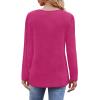 imageOFEEFAN Long Sleeve Shirts for Women Fall Fashion 2025 Dressy Casual Blouses Trendy Pleated Tunic Tops for LeggingsHot Pink