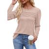 imageOFEEFAN Long Sleeve Shirts for Women Fall Fashion 2025 Dressy Casual Blouses Trendy Pleated Tunic Tops for LeggingsKhaki