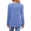 imageOFEEFAN Long Sleeve Shirts for Women Fall Fashion 2025 Dressy Casual Blouses Trendy Pleated Tunic Tops for LeggingsLight Blue
