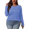imageOFEEFAN Long Sleeve Shirts for Women Fall Fashion 2025 Dressy Casual Blouses Trendy Pleated Tunic Tops for LeggingsLight Blue