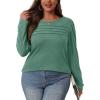 imageOFEEFAN Long Sleeve Shirts for Women Fall Fashion 2025 Dressy Casual Blouses Trendy Pleated Tunic Tops for LeggingsLight Green
