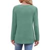imageOFEEFAN Long Sleeve Shirts for Women Fall Fashion 2025 Dressy Casual Blouses Trendy Pleated Tunic Tops for LeggingsLight Green