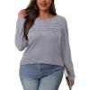 imageOFEEFAN Long Sleeve Shirts for Women Fall Fashion 2025 Dressy Casual Blouses Trendy Pleated Tunic Tops for LeggingsLight Grey