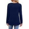 imageOFEEFAN Long Sleeve Shirts for Women Fall Fashion 2025 Dressy Casual Blouses Trendy Pleated Tunic Tops for LeggingsNavy