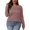 imageOFEEFAN Long Sleeve Shirts for Women Fall Fashion 2025 Dressy Casual Blouses Trendy Pleated Tunic Tops for LeggingsNutmeg