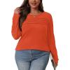 imageOFEEFAN Long Sleeve Shirts for Women Fall Fashion 2025 Dressy Casual Blouses Trendy Pleated Tunic Tops for LeggingsOrange