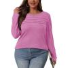 imageOFEEFAN Long Sleeve Shirts for Women Fall Fashion 2025 Dressy Casual Blouses Trendy Pleated Tunic Tops for LeggingsPink