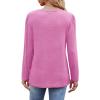 imageOFEEFAN Long Sleeve Shirts for Women Fall Fashion 2025 Dressy Casual Blouses Trendy Pleated Tunic Tops for LeggingsPink