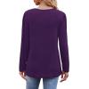 imageOFEEFAN Long Sleeve Shirts for Women Fall Fashion 2025 Dressy Casual Blouses Trendy Pleated Tunic Tops for LeggingsPurple