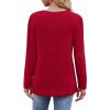 imageOFEEFAN Long Sleeve Shirts for Women Fall Fashion 2025 Dressy Casual Blouses Trendy Pleated Tunic Tops for LeggingsRed