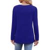 imageOFEEFAN Long Sleeve Shirts for Women Fall Fashion 2025 Dressy Casual Blouses Trendy Pleated Tunic Tops for LeggingsRoyal Blue