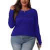 imageOFEEFAN Long Sleeve Shirts for Women Fall Fashion 2025 Dressy Casual Blouses Trendy Pleated Tunic Tops for LeggingsRoyal Blue